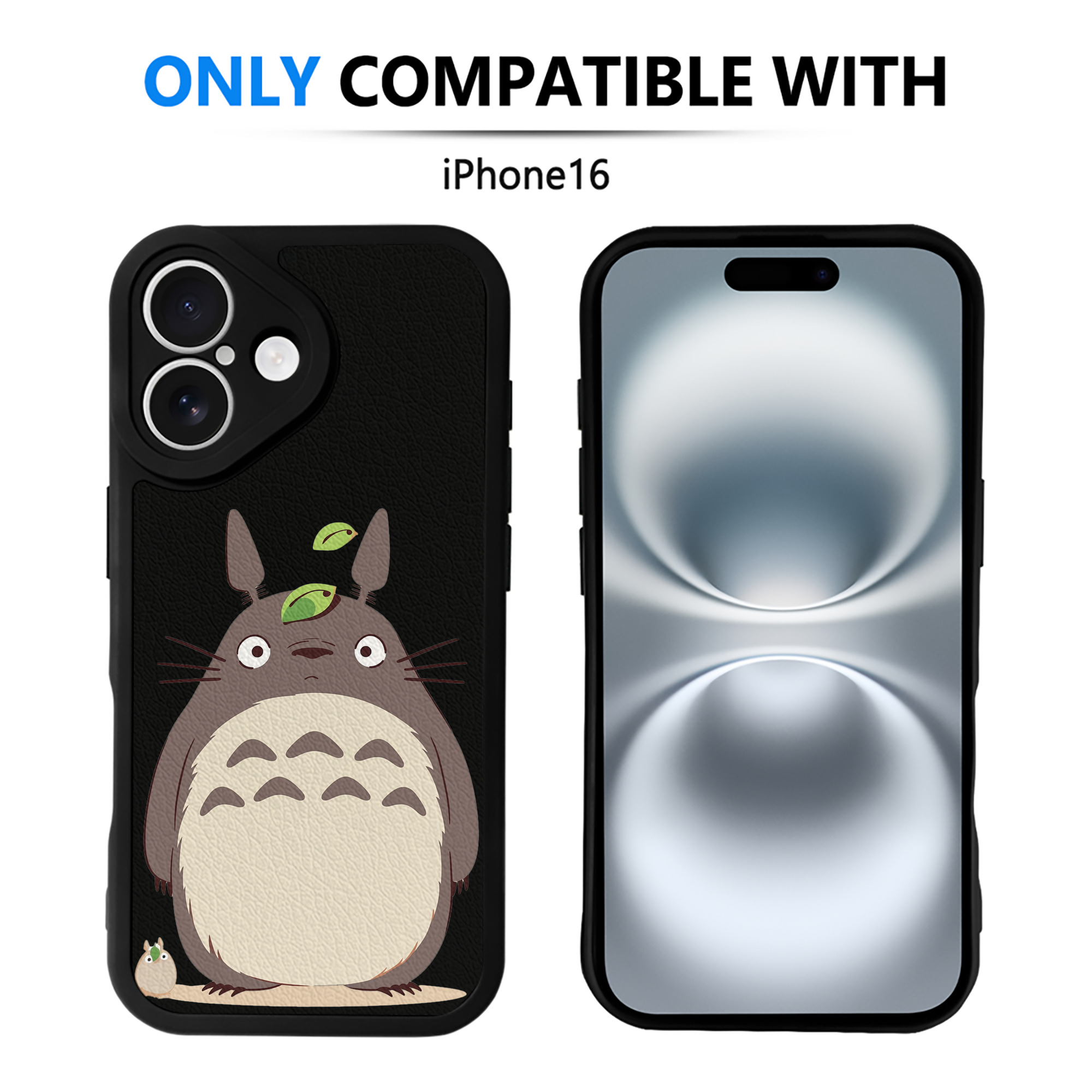 （画像用） となりのトトロ 草壁メイ 草壁サツキ My Neighbor Totoro Satsuki Kusakabe Mei Kusakabe 【iPhone 16シリーズ対応】シリコンスマホケース（レザー調） 材質：シリコン